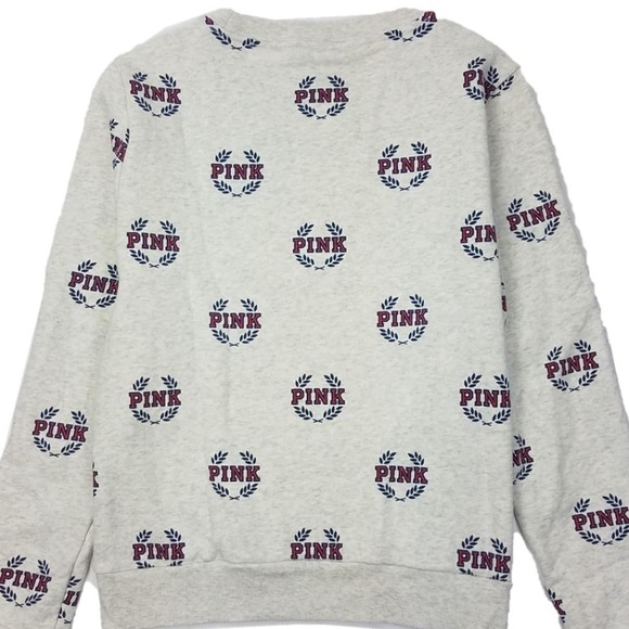 Victoria's Secret Pink Pullover Crest Logo + Matching Sweatpants Top M Bottom L - Picture 3 of 12